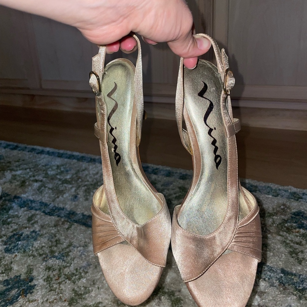 Nina Women's Elegant Gold Heels